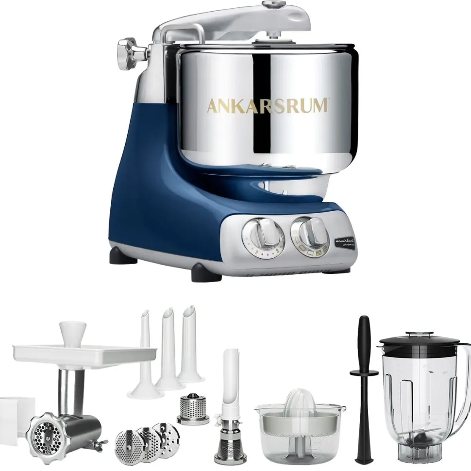 Ankarsrum Assistent Ocean Blue + Tillbehörspaket Deluxe