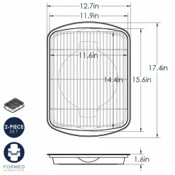 Bakplåt med ugnssäkert galler, Large, Naturals - Nordic Ware