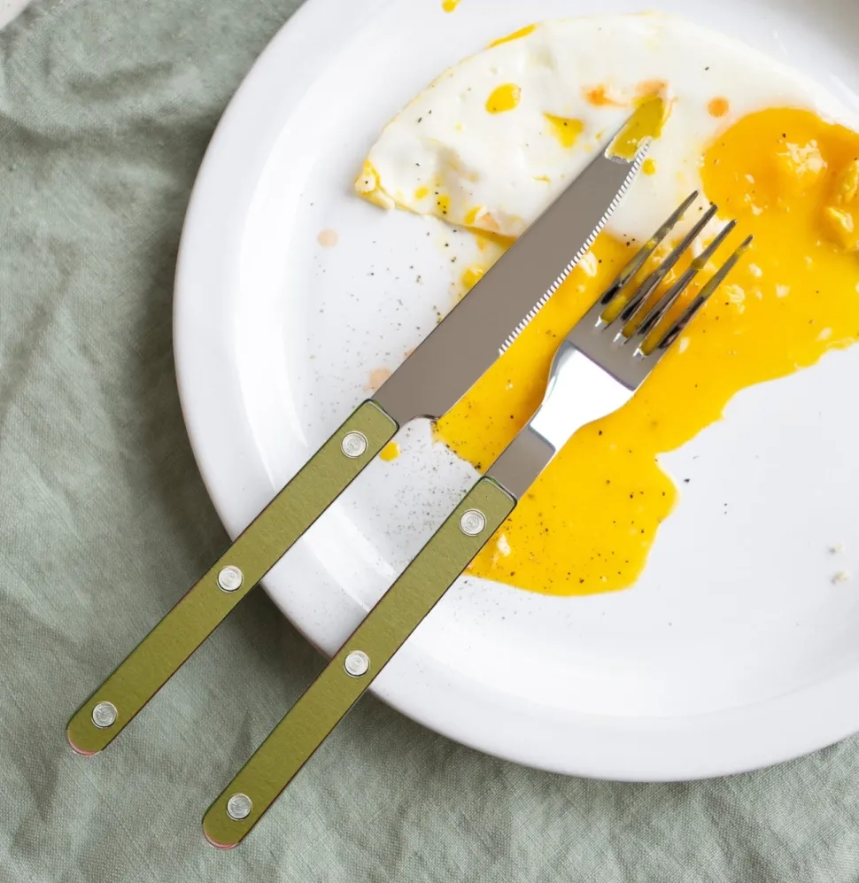 Bestickset, 4 delar, Bistrot Pearly, Moss - Sabre Paris