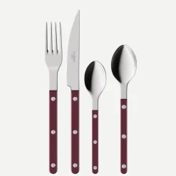 Bestickset, 4 delar, Bistrot Pearly, Aubergine - Sabre Paris