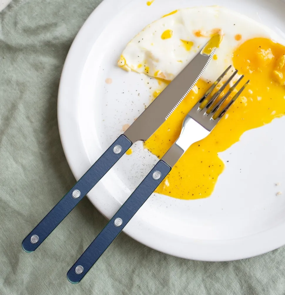 Bestickset, 4 delar, Bistrot Pearly, Steel blue - Sabre Paris