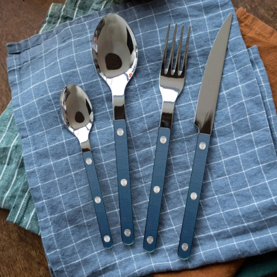 Bestickset, 4 delar, Bistrot Pearly, Steel blue - Sabre Paris