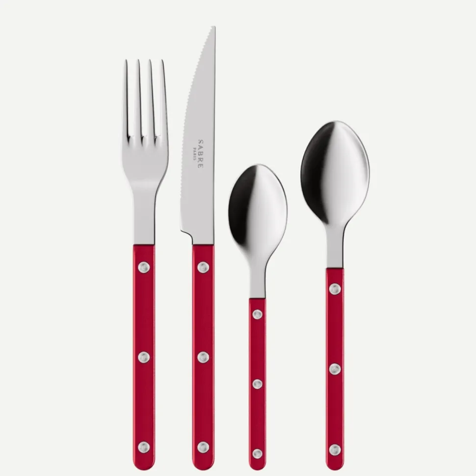 Bestickset, 4 delar, Bistrot Pearly, Red - Sabre Paris
