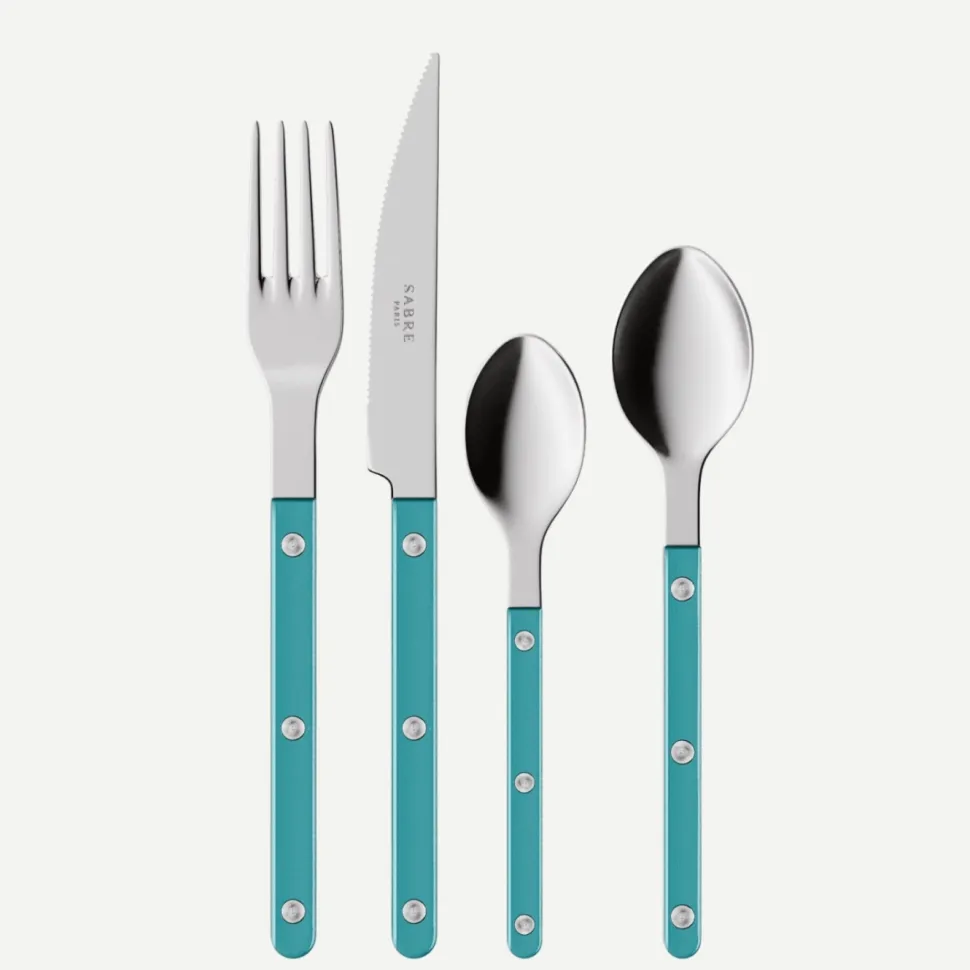 Bestickset, 4 delar, Bistrot Pearly, Turquoise - Sabre Paris