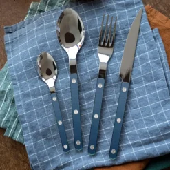 Bestickset, 24 delar, Bistrot Pearly, Steel blue - Sabre Paris