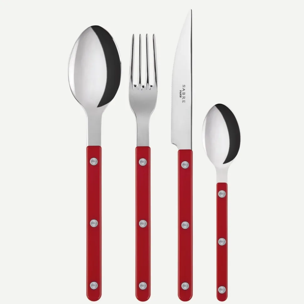 Bestickset, 4 delar, Bistrot, Red - Sabre Paris