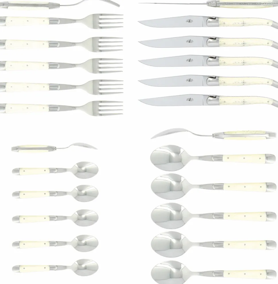 Bestickset 03, Handtag av Ben, blank, Tradition - Forge de Laguiole