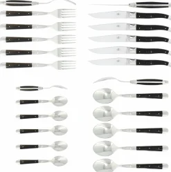 Bestickset 05, Handtag av Mörkt Horn, blank, Tradition - Forge de Laguiole