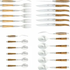 Bestickset 05, Handtag av Oliv, blank, Tradition - Forge de Laguiole