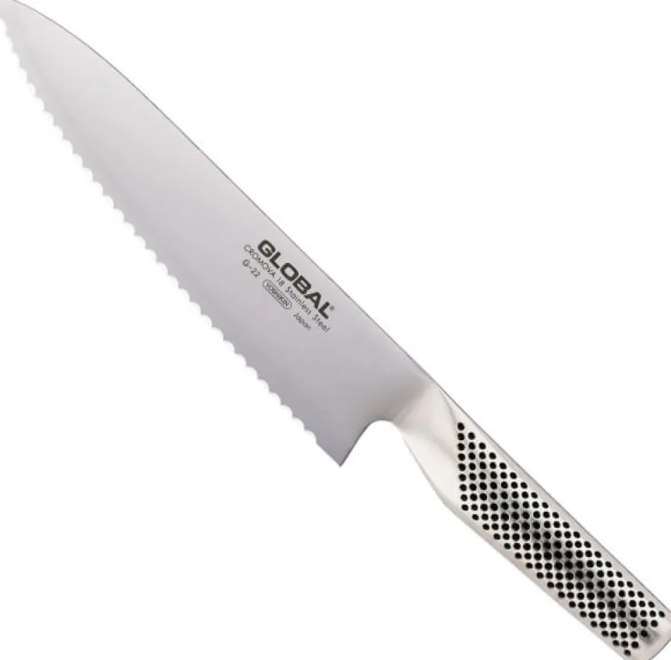 Brödkniv G-22L, tandad vänsterslipad 20 cm - Global