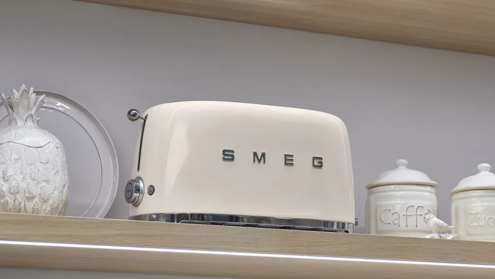 Brödrost, 4 skivor, Långa fack, Creme - Smeg