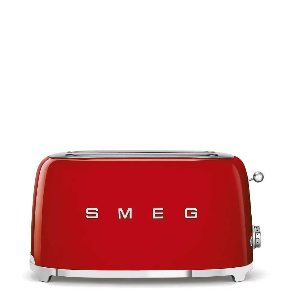 Brödrost, 4 skivor, Långa fack, Röd - Smeg