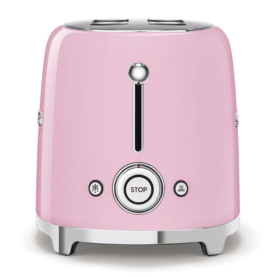 Brödrost, 4 skivor, Långa fack, Rosa - Smeg