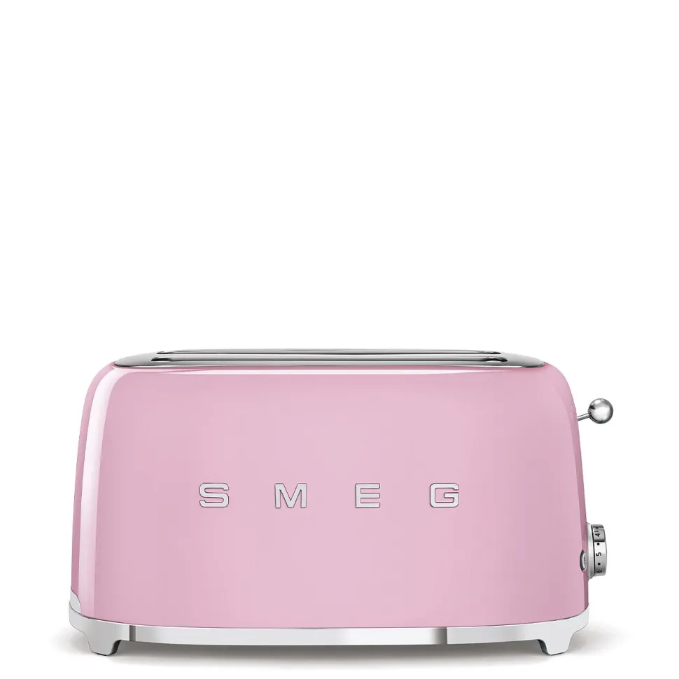 Brödrost, 4 skivor, Långa fack, Rosa - Smeg