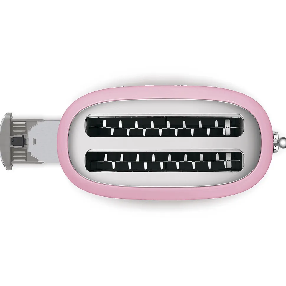 Brödrost, 4 skivor, Långa fack, Rosa - Smeg