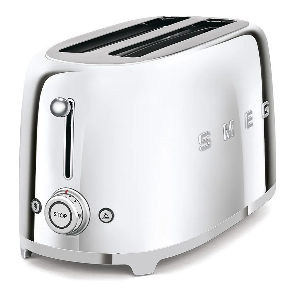 Brödrost, 4 skivor, Långa fack - Smeg - Rostfritt Stål