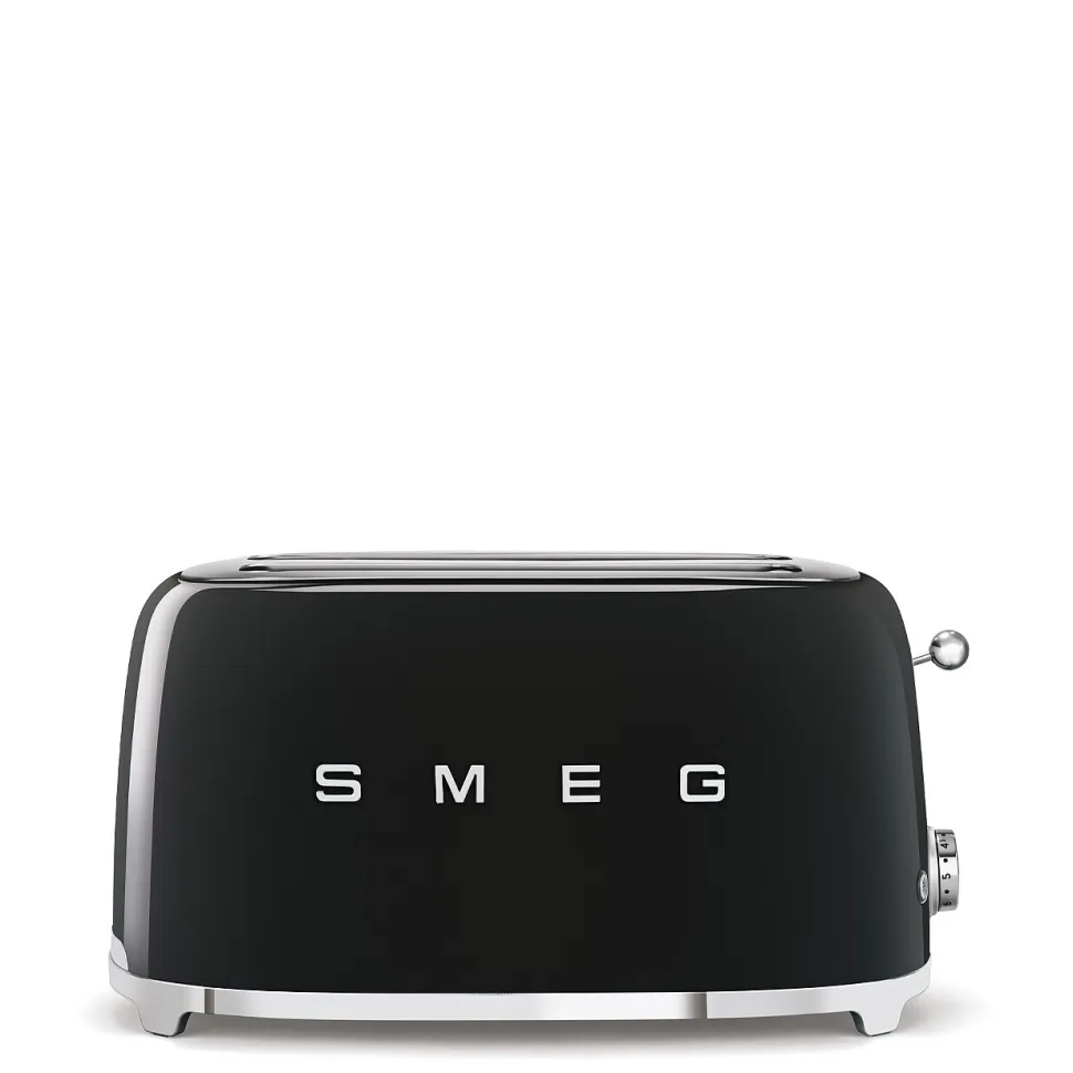 Brödrost, 4 skivor, Långa fack, Svart - Smeg