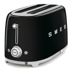Brödrost, 4 skivor, Långa fack, Svart - Smeg
