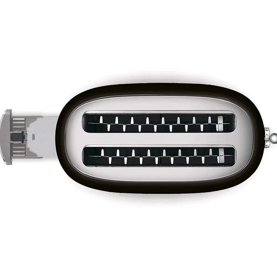 Brödrost, 4 skivor, Långa fack, Svart - Smeg