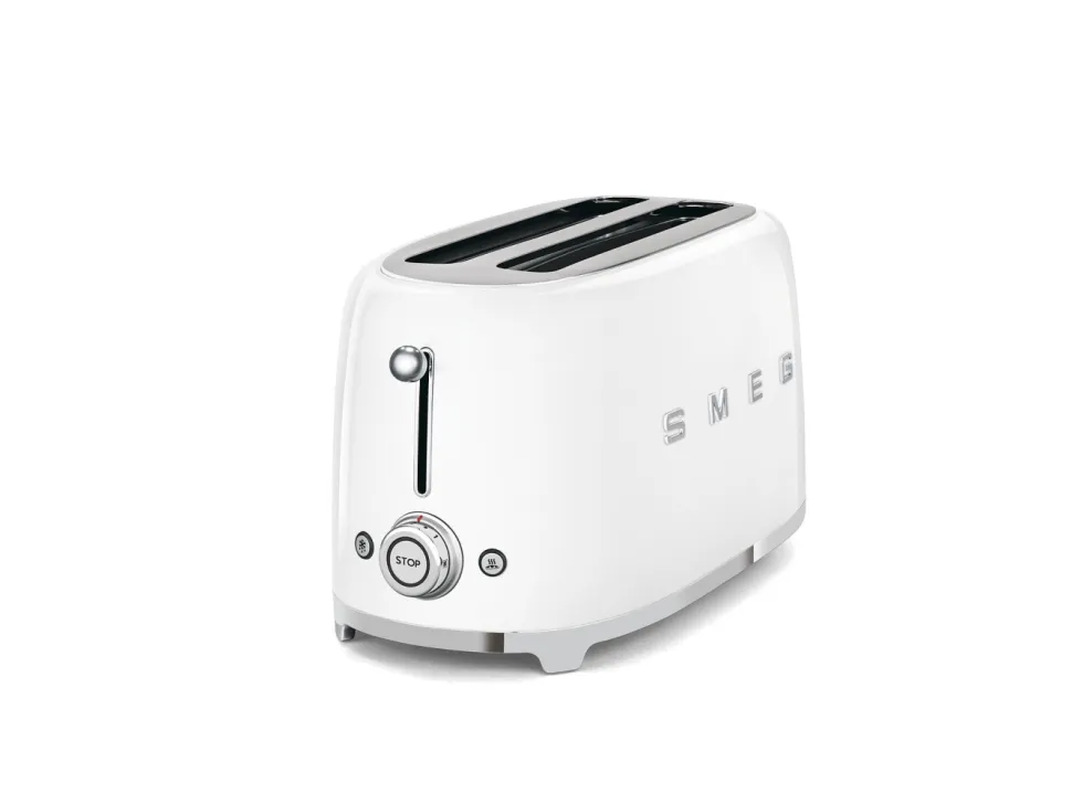 Brödrost, 4 skivor, Långa fack, Vit - Smeg
