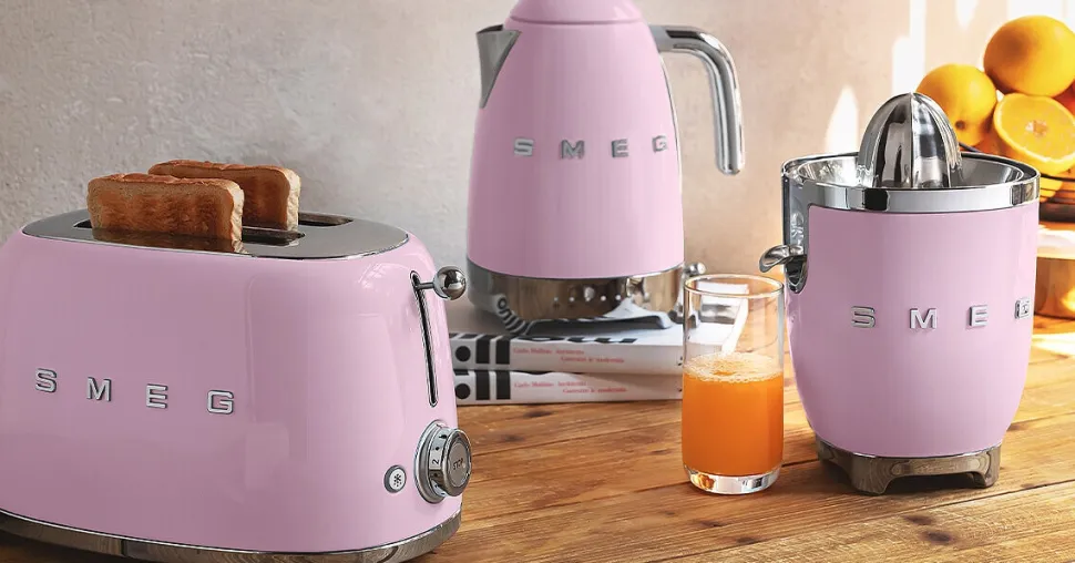 Brödrost, 2 skivor, Rosa - Smeg