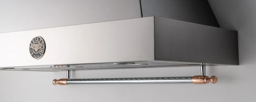 Dekorset Heritage, spis+fläkt, Blank Koppar - Bertazzoni