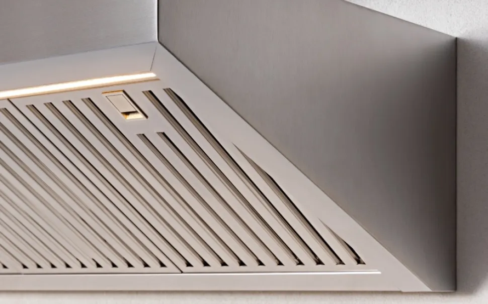 Fläkt Professional, T-format, 90 cm, väggmontering, Rostfri - Bertazzoni