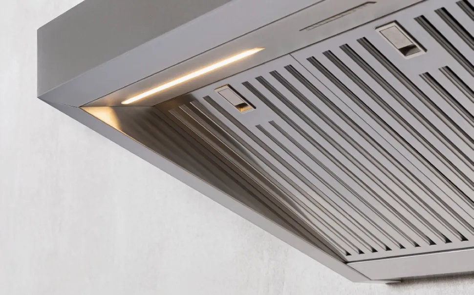 Fläkt Professional, T-format, 90 cm, väggmontering, Rostfri - Bertazzoni