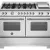 Gasspis Heritage, 120 cm, 6 brännare + stekbord, 2 ugnar, Rostfri - Bertazzoni