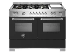 Gasspis Master, 120 cm, 6 brännare + stekbord, 2 ugnar, Mattsvart - Bertazzoni