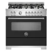 Gasspis Master, 90 cm, 6 brännare, 1 ugn, Mattsvart - Bertazzoni