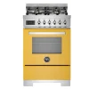 Gasspis Professional, 60 cm, 4 brännare, 1 ugn, Gul - Bertazzoni