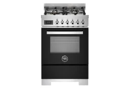 Gasspis Professional, 60 cm, 4 brännare, 1 ugn, Svart - Bertazzoni