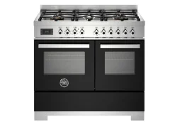Gasspis Professional, 100 cm, 6 brännare, 2 ugnar, Svart - Bertazzoni