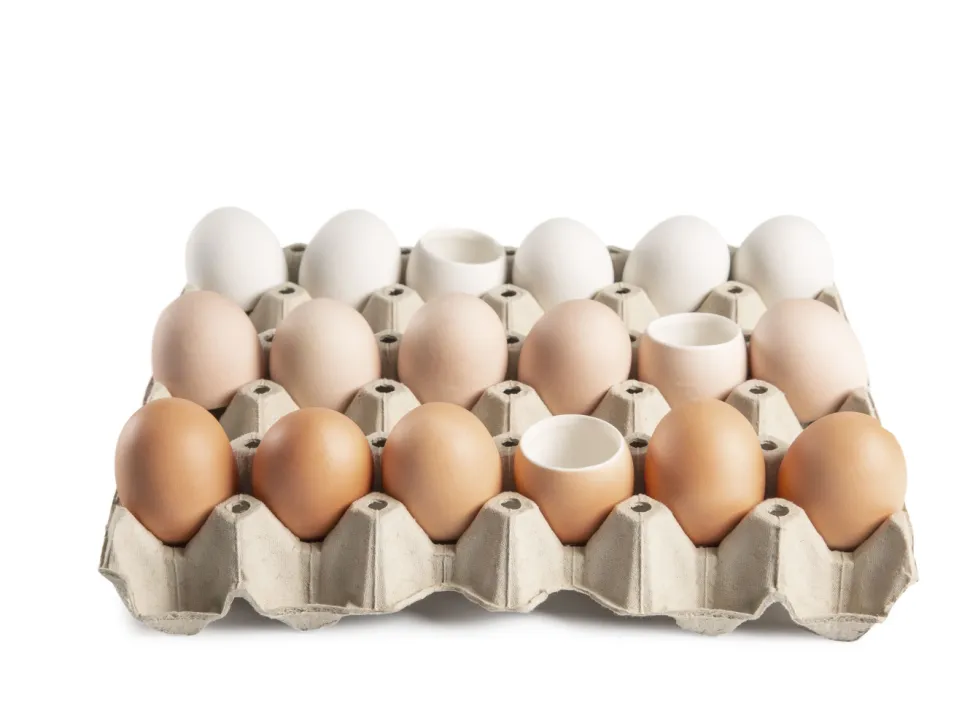 Ägg i porslin för servering, bruna, 10-pack - 100% Chef