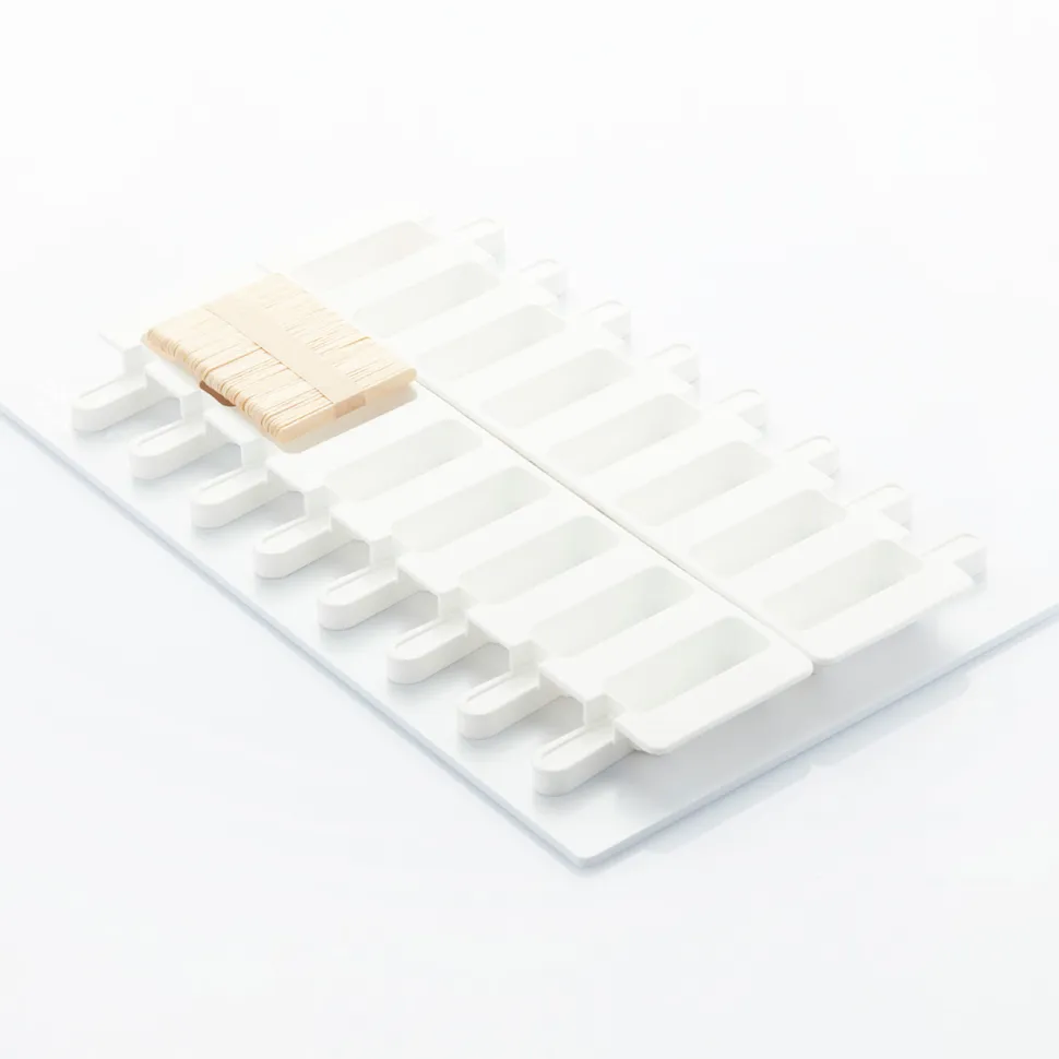 Glassform i silikon, Brick mini, 2 formar á 8 glassar + 50 pinnar - Martellato