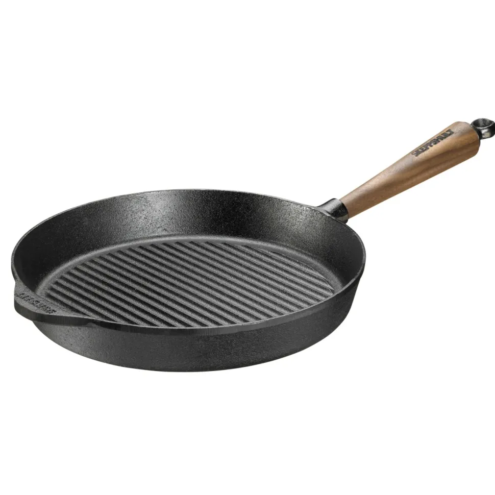 Grillpanna, rund med valnötshandtag, 28cm - Skeppshult