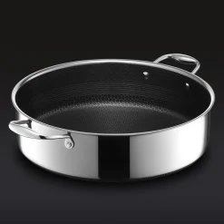 Gryta med glaslock, nonstick, 6,6 L - Hexclad