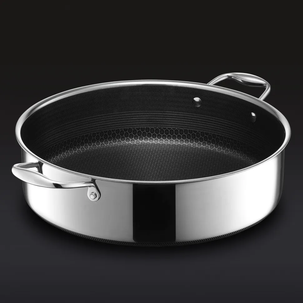 Gryta med glaslock, nonstick, 6,6 L - Hexclad