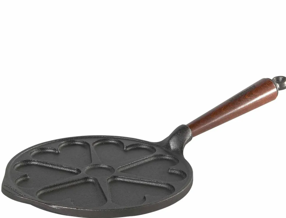 Hjärtplättpanna 22 cm, Trähandtag - Skeppshult