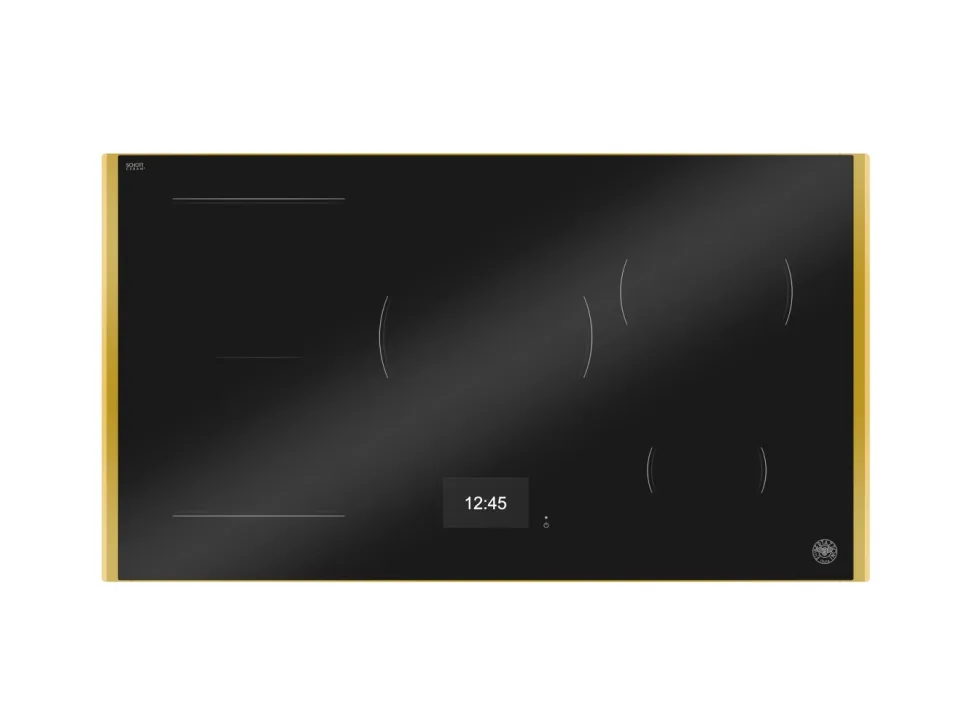 Induktionshäll, 90 cm, TFT display, 5 zoner (1 Flex) + guld-ram - Bertazzoni
