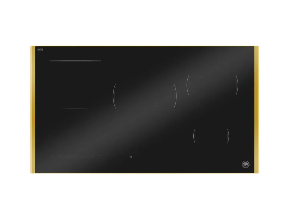 Induktionshäll, 90 cm, 5 zoner (1 Flex), invisible slider + guld-ram - Bertazzoni