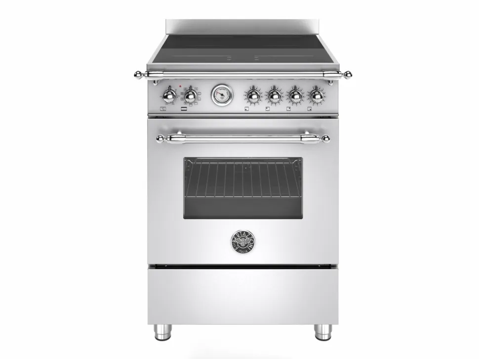 Induktionsspis Heritage, 60 cm, 4 zoner, 1 ugn, Rostfri - Bertazzoni