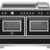Induktionsspis Heritage, 120 cm, 5 zoner + stekbord, 2 ugnar, Mattsvart - Bertaz