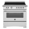 Induktionsspis Heritage, 90 cm, 5 zoner, 1 ugn, Rostfri - Bertazzoni