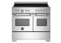 Induktionsspis Master, 100 cm, 5 zoner, 2 ugnar, Rostfri - Bertazzoni