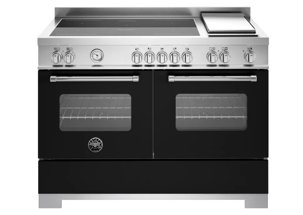 Induktionsspis Master, 120 cm, 5 zoner + stekbord, 2 ugnar, Mattsvart - Bertazzoni