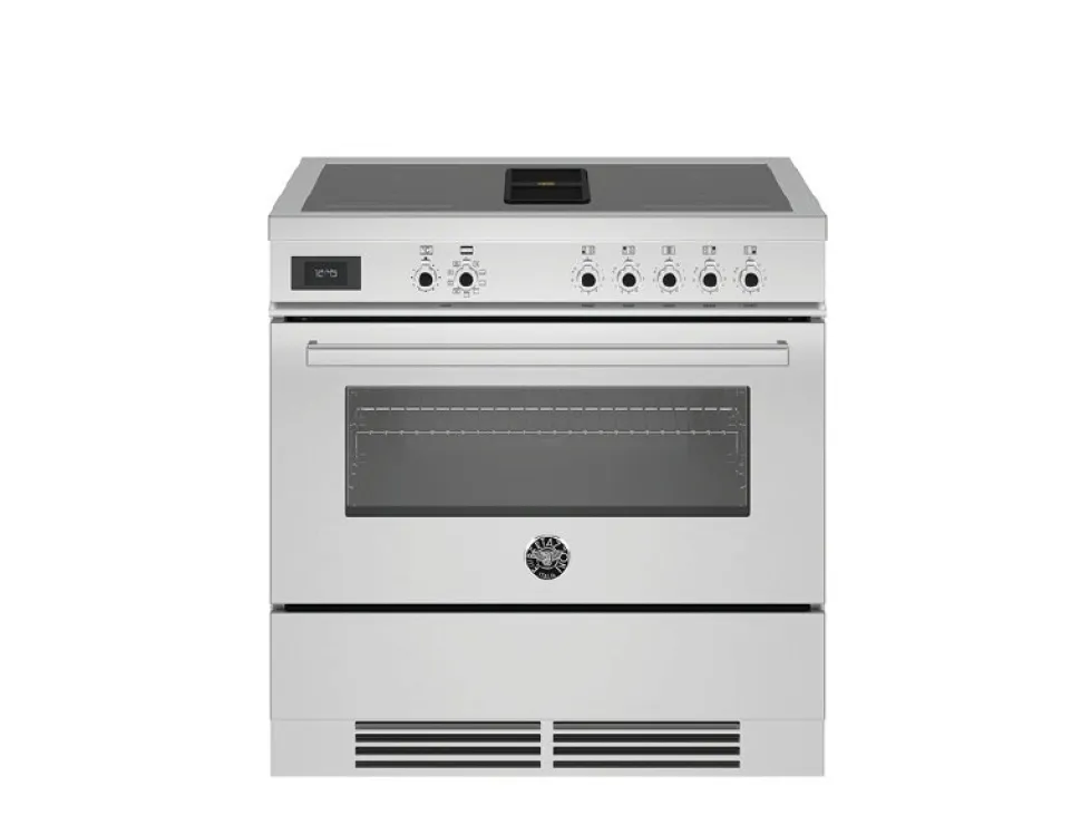 Induktionsspis med integrerad fläkt Professional, 90 cm, 4 zoner, 1 ugn, Rostfri -Bertazzoni