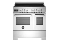 Induktionsspis Professional, 90 cm, 5 zoner, 2 ugnar, Rostfri - Bertazzoni