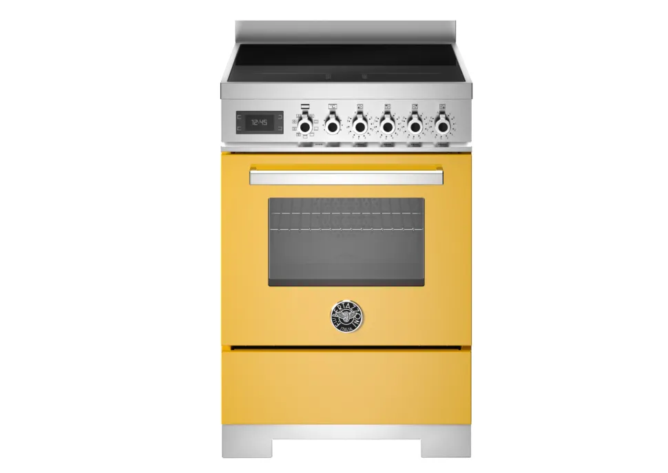 Induktionsspis Professional, 60 cm, 4 zoner, 1 ugn, Gul - Bertazzoni